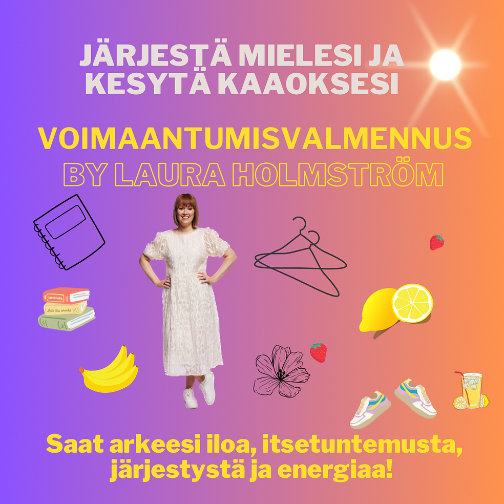 Järjestä mielesi, kesytä kaaoksesi - voimaantumisvalmennus by Laura Holmström by Järjestysvinkit